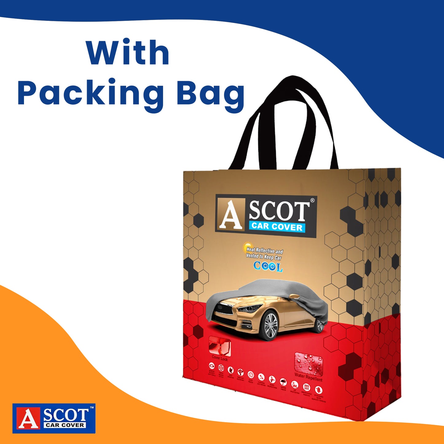 Ascot Car Body Covers for Honda | Tomy Jungle | Waterproof, Custom-Fit with Mirror Pockets | 3-Layer Protection | Heat & UV Resistant for Indoor & Outdoor Use
