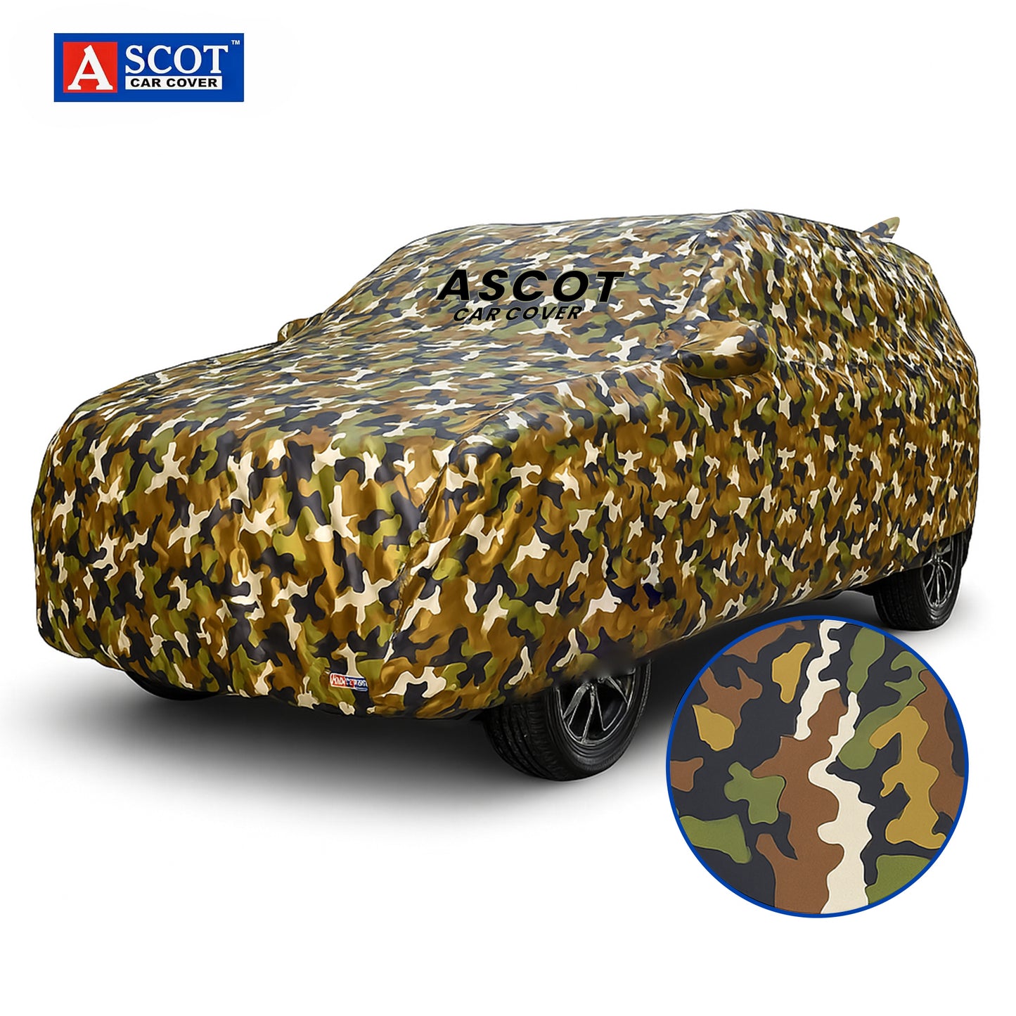 Ascot Car Body Covers for Tata | Tomy Jungle | Waterproof, Custom-Fit with Mirror Pockets | 3-Layer Protection | Heat & UV Resistant for Indoor & Outdoor Use