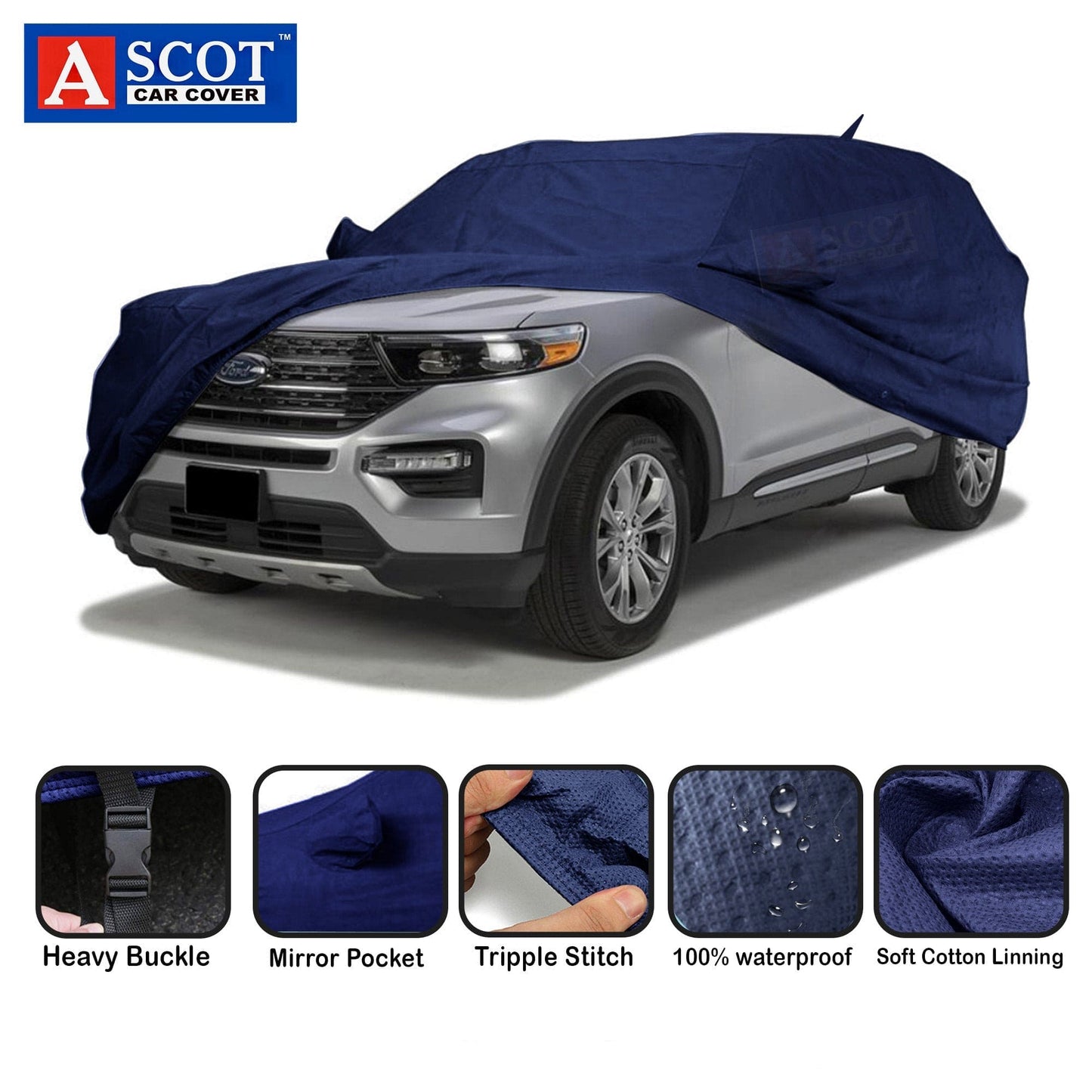 Ascot Mercedes-Benz EQB Car Cover Waterproof 2022 - 2025 Model 3 Layers Custom-Fit All Weather Heat Resistant UV Proof
