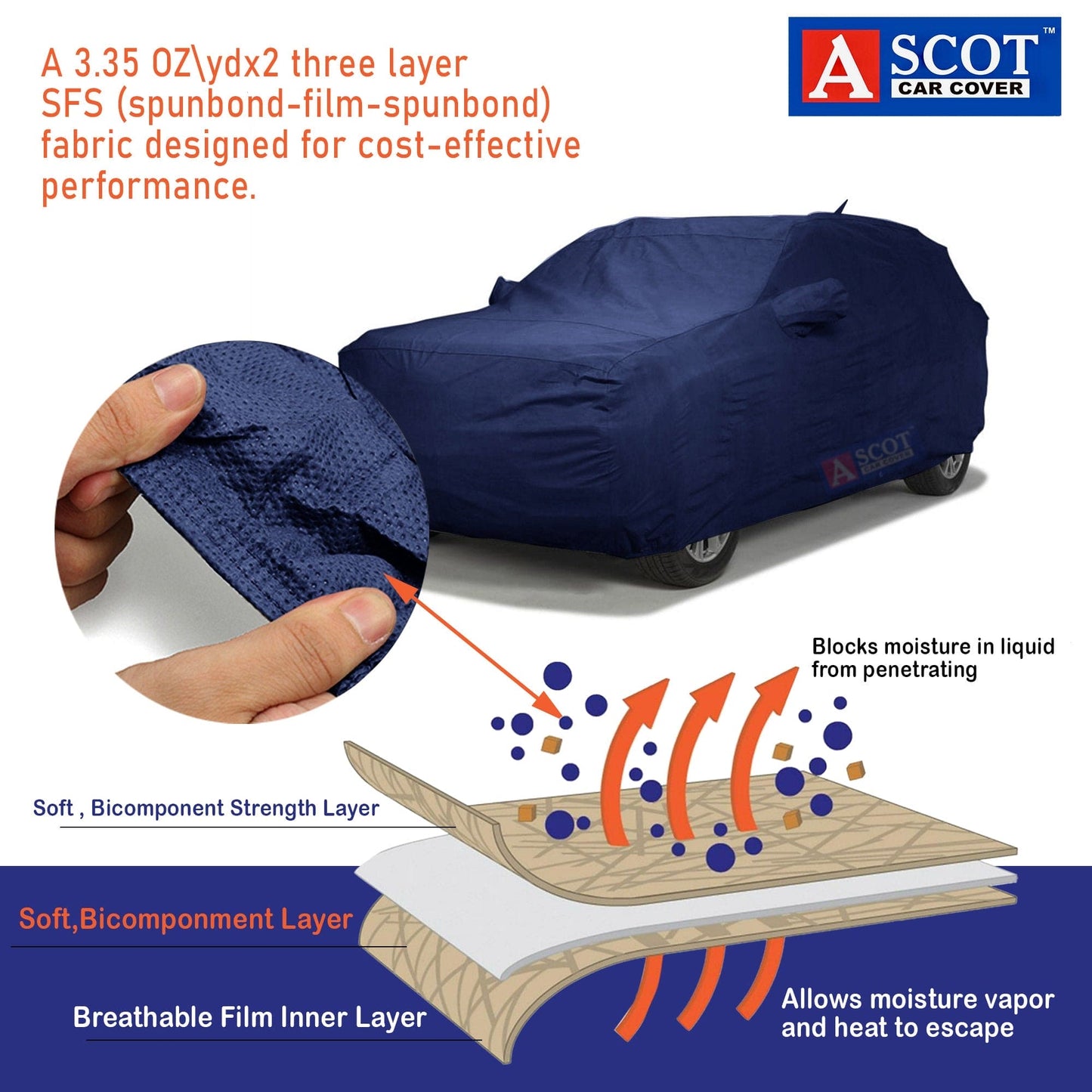 Ascot Mercedes-Benz EQB Car Cover Waterproof 2022 - 2025 Model 3 Layers Custom-Fit All Weather Heat Resistant UV Proof