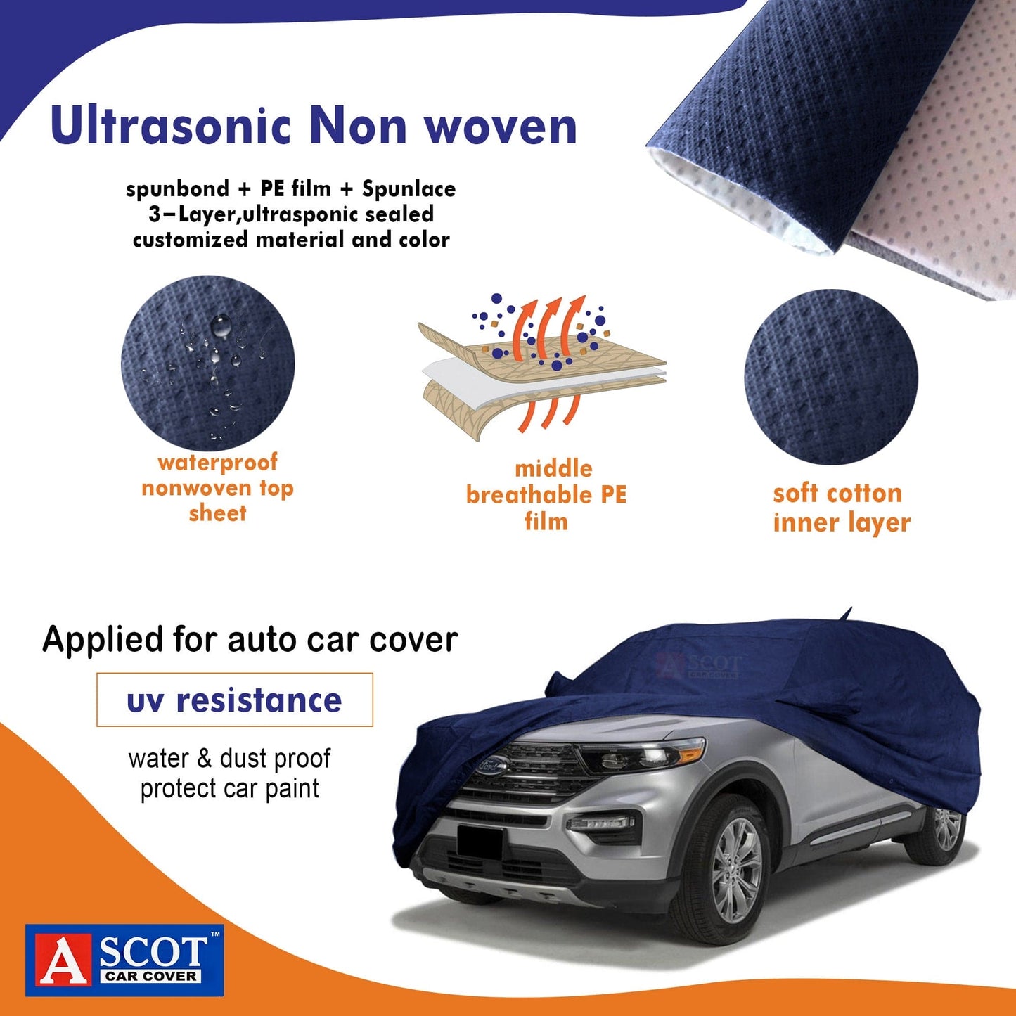 Ascot Mercedes-Benz EQB Car Cover Waterproof 2022 - 2025 Model 3 Layers Custom-Fit All Weather Heat Resistant UV Proof