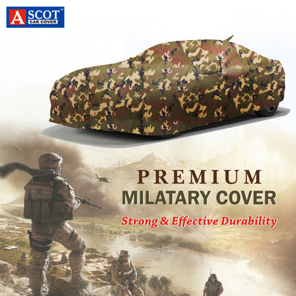 ASCOT, CAR COVER Premium | Lifetime Jungle | Car Cover for Maruti Suzuki DZIRE Water-repellent & Heat-Resistant | UV Shield, Dustproof, Stormproof | Mirror Pockets, Belt & Buckle Lock