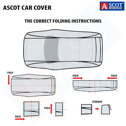 ASCOT, CAR COVER Premium 3-Layer Waterproof & Heat-Resistant Car Cover for Maruti Suzuki Nexa CIAZ | UV Shield, Dustproof, Stormproof, Cotton Lining | Mirror Pockets, Belt & Buckle Lock