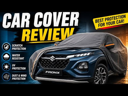 ASCOT, CAR COVER Premium 3-Layer Waterproof & Heat-Resistant Car Cover for Maruti Suzuki Nexa FRONX | UV Shield, Dustproof, Stormproof, Cotton Lining | Mirror Pockets, Belt & Buckle Lock