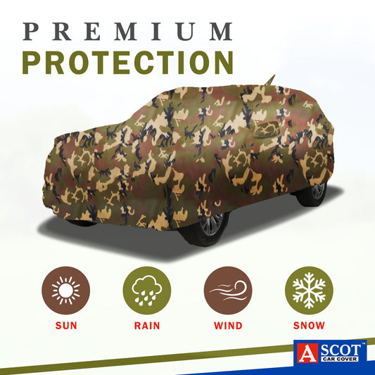 Ascot Audi Q2 2017-2025 Model Car Body Cover Extra Strong & Dust Proof Jungle Military Car Cover with UV Proof & Water-Resistant Coating