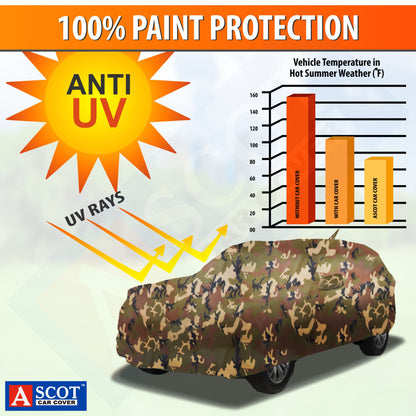 Ascot Audi Q2 2017-2025 Model Car Body Cover Extra Strong & Dust Proof Jungle Military Car Cover with UV Proof & Water-Resistant Coating
