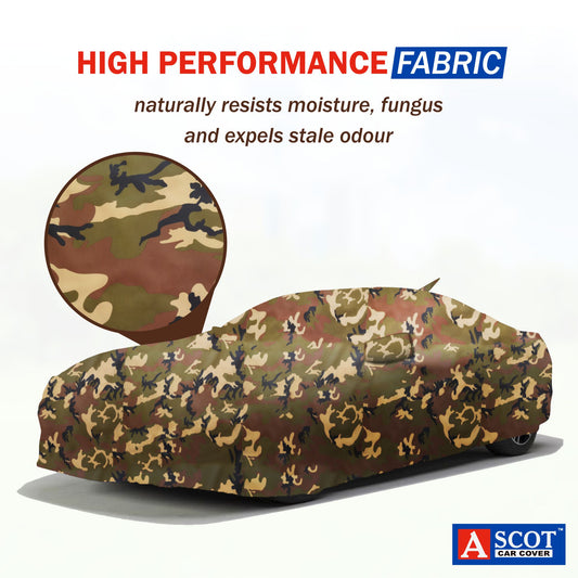 Ascot Audi A4 Car Cover 2008-2016 Model Extra Strong & Dust Proof Jungle Military Car Cover with UV Proof & Water-Resistant Coating